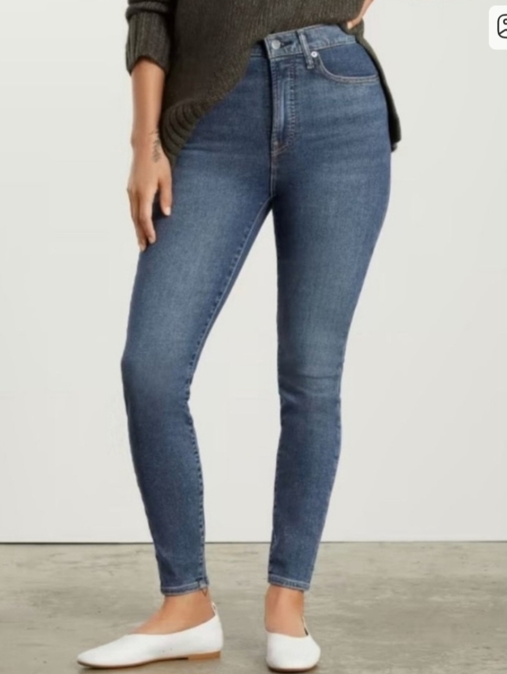 EVERLANE Way-High Skinny Size 29 Women's Blue Jeans Organic Cotton